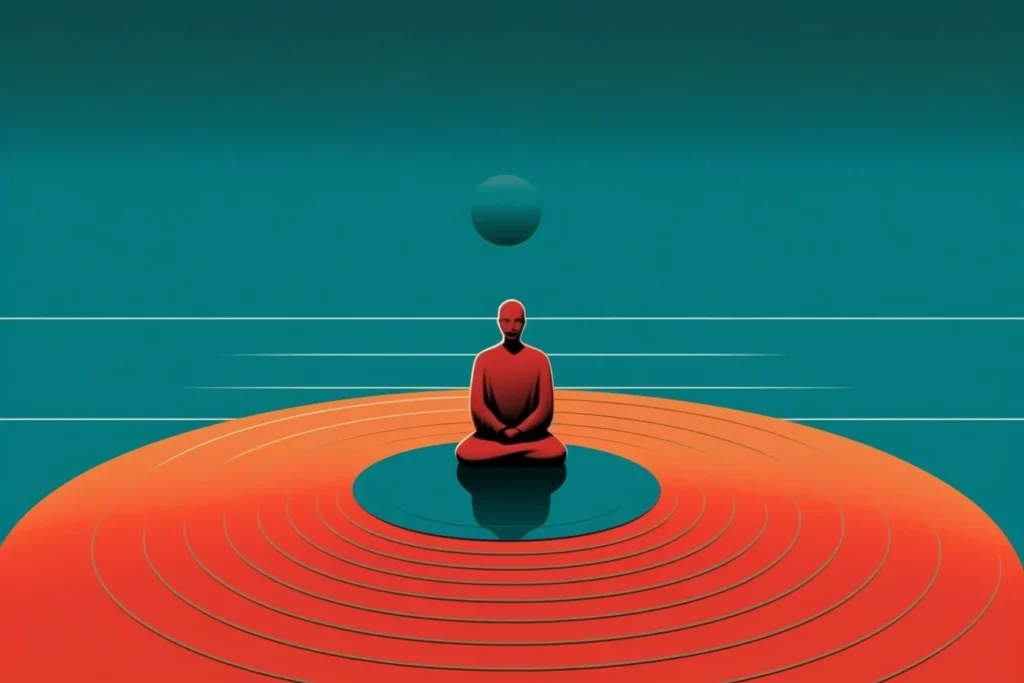 Obrazek przedstawiający medytującą osobę